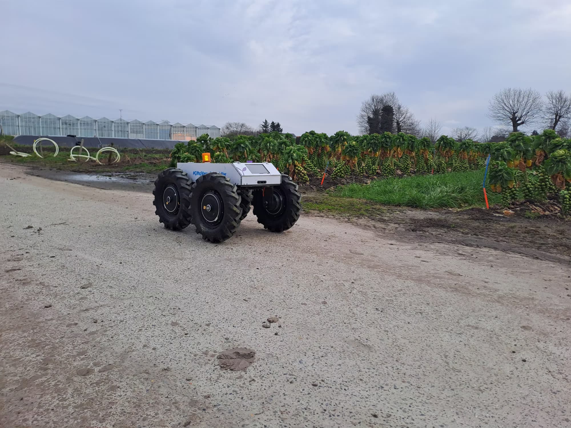 Ecominos autonomous robot operating between crop rows
