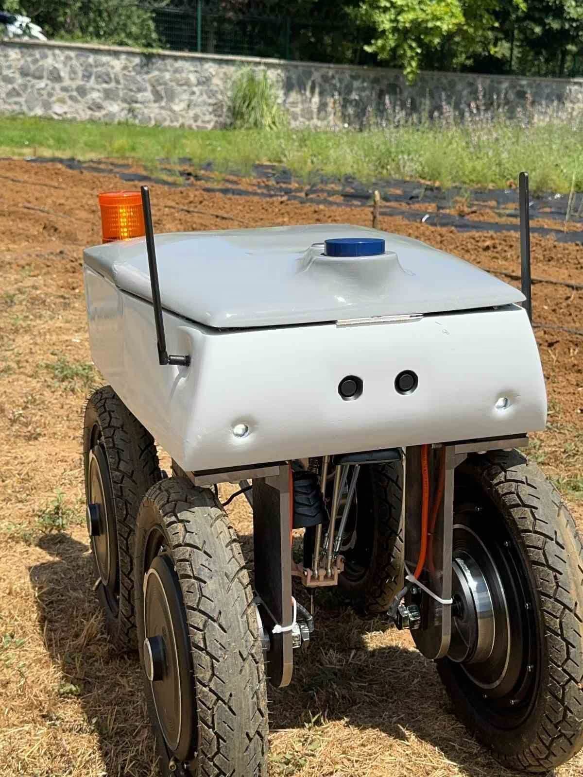 Orbiba Robotics agricultural robot prototype in a field